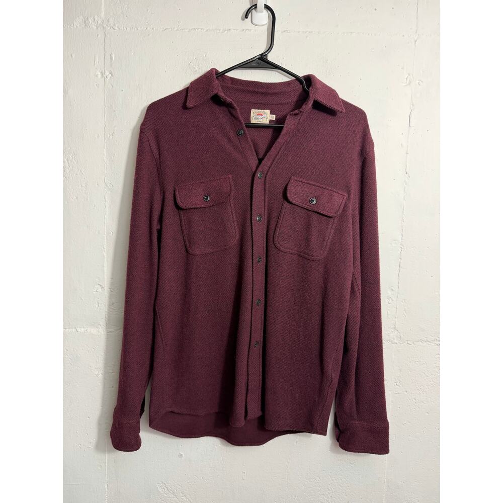 Faherty Legend Sweater Shirt Mens S Red Soft Flannel Work Pockets Casual